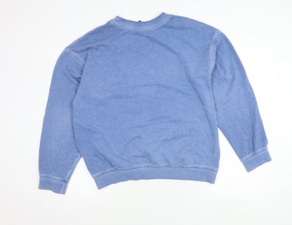H&M Divided Womens Blue Graphic Print Sweatshirt Size S