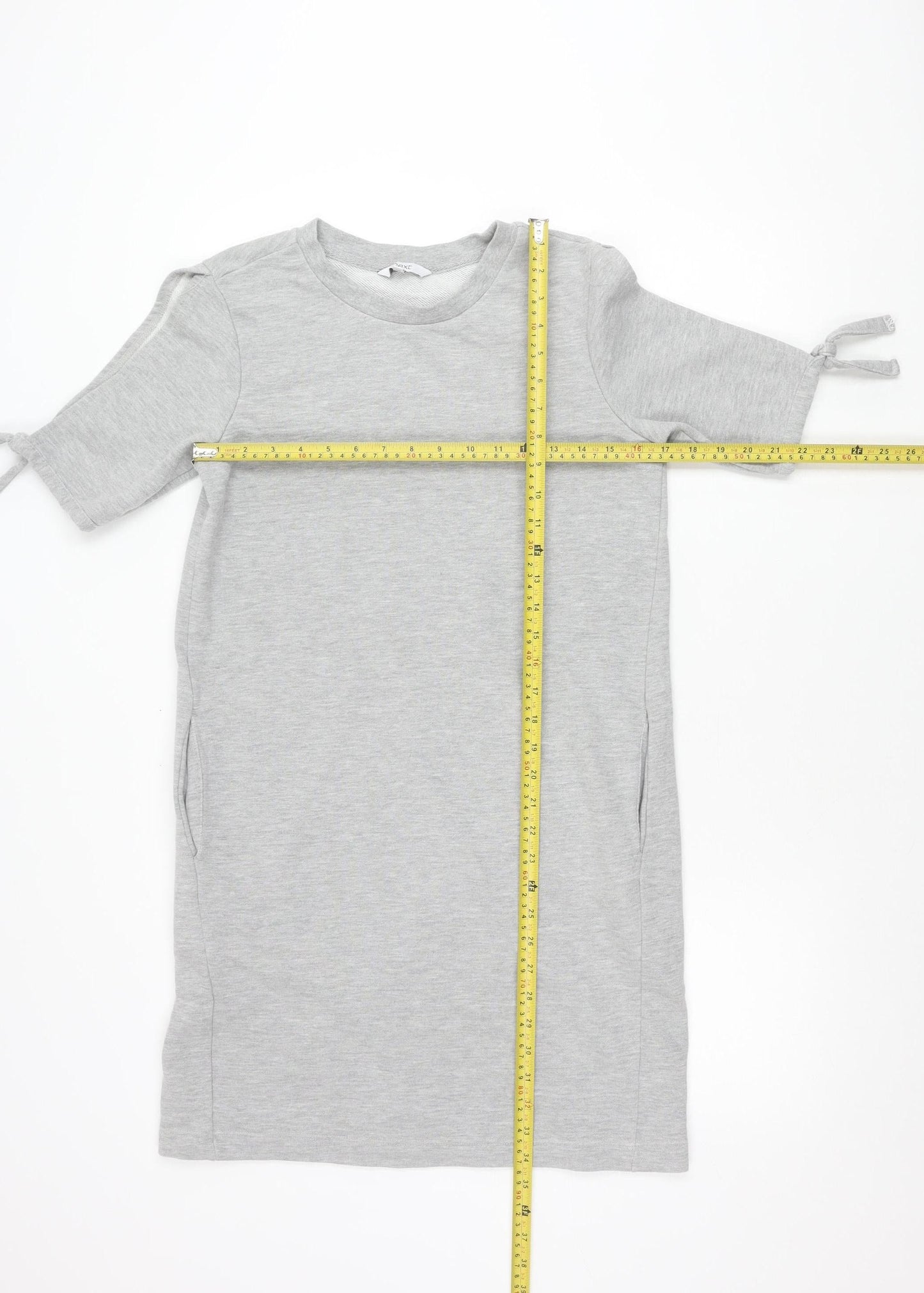 Next Women’s Grey Cotton Blend Tunic Jumper Size 10 Crew Neck