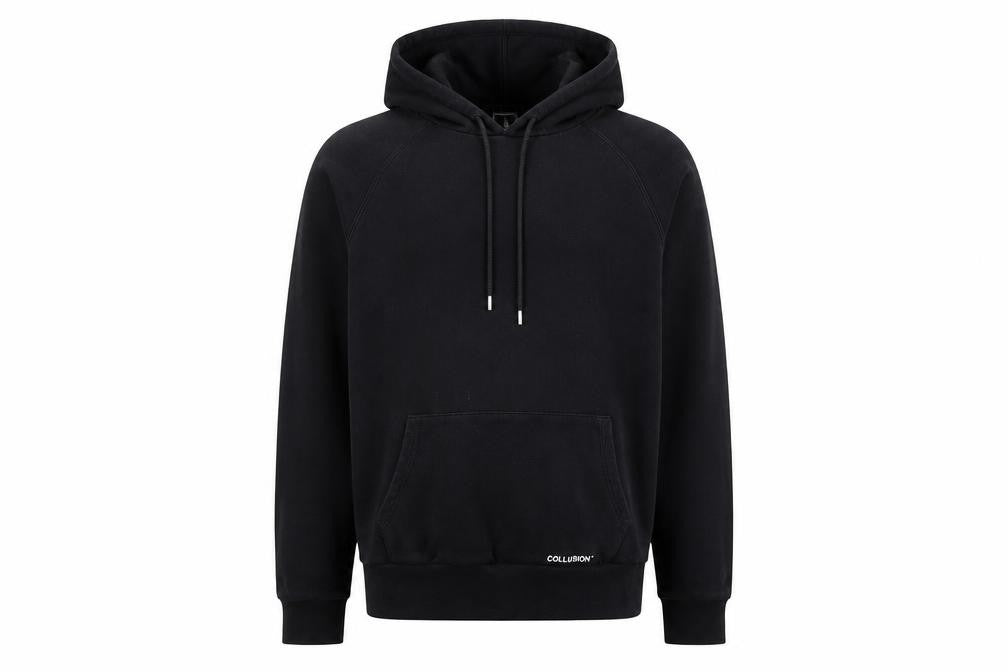 Collusion Unisex Black Pullover Hoodie M Regular Fit Logo