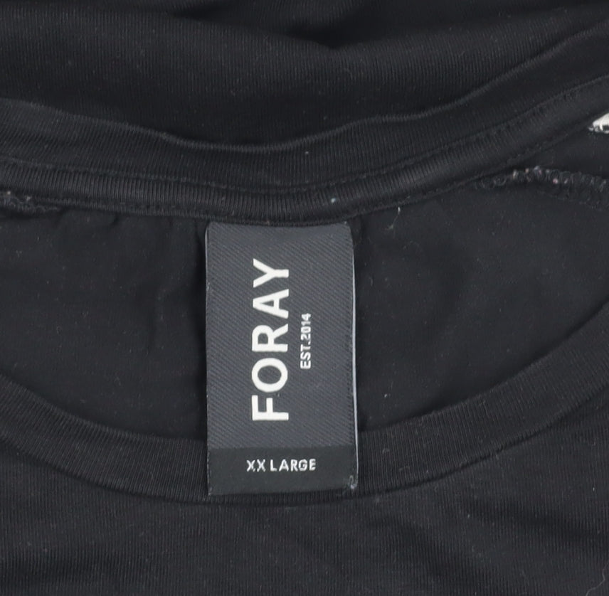 Foray Men's 2XL Black Crew Neck Short Sleeve Logo T-Shirt