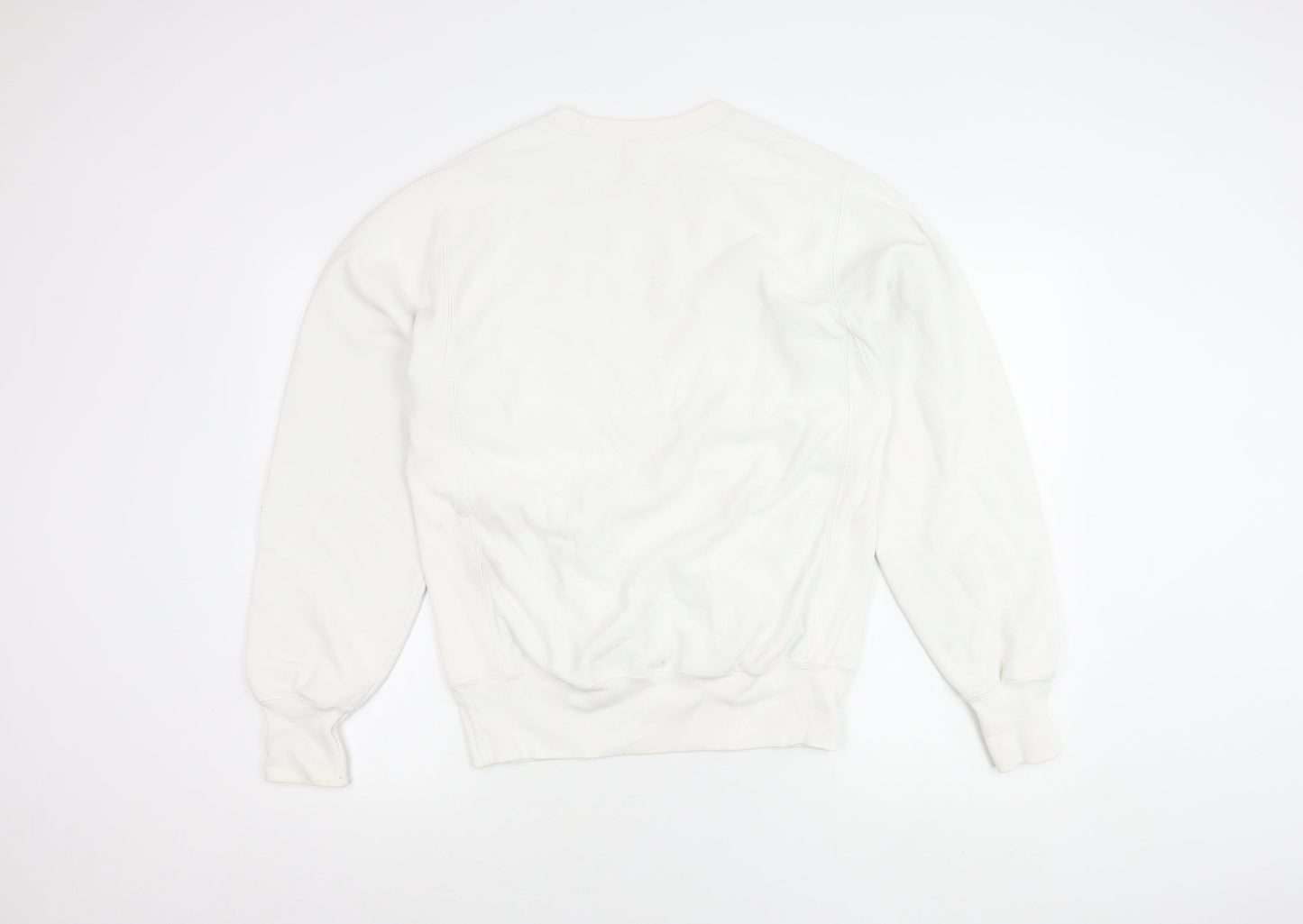Champion Men’s White Small Crew Neck Logo Sweatshirt Pullover