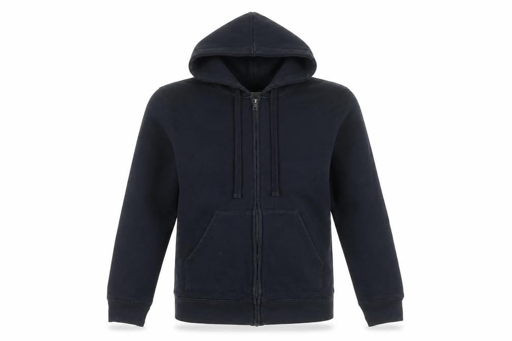 Mango Women Black Hooded Full Zip Cotton Blend Jacket Size 8