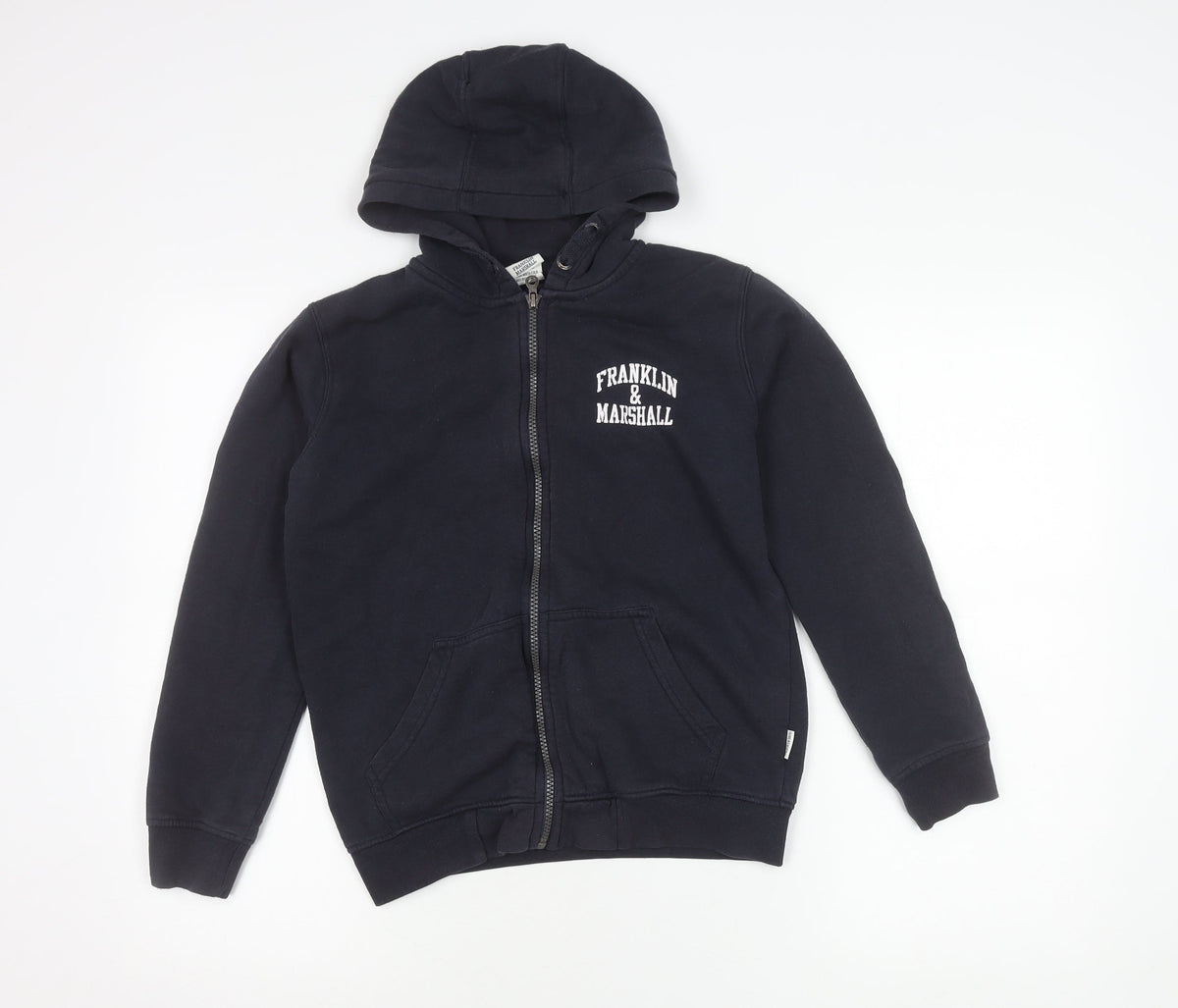 Franklin & Marshall Girls Blue 10-11 Yrs Zip Hoodie Jacket Cotton Blend