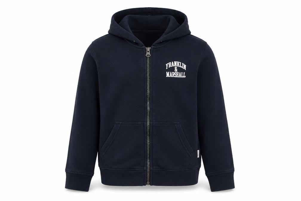 Franklin & Marshall Girls Blue 10-11 Yrs Zip Hoodie Jacket Cotton Blend