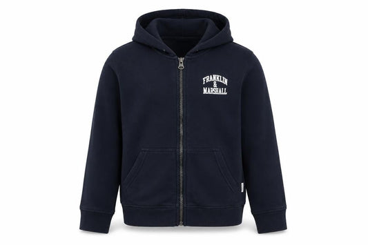 Front view of Franklin & Marshall girls’ blue 10-11 yrs zip hoodie jacket cotton blend