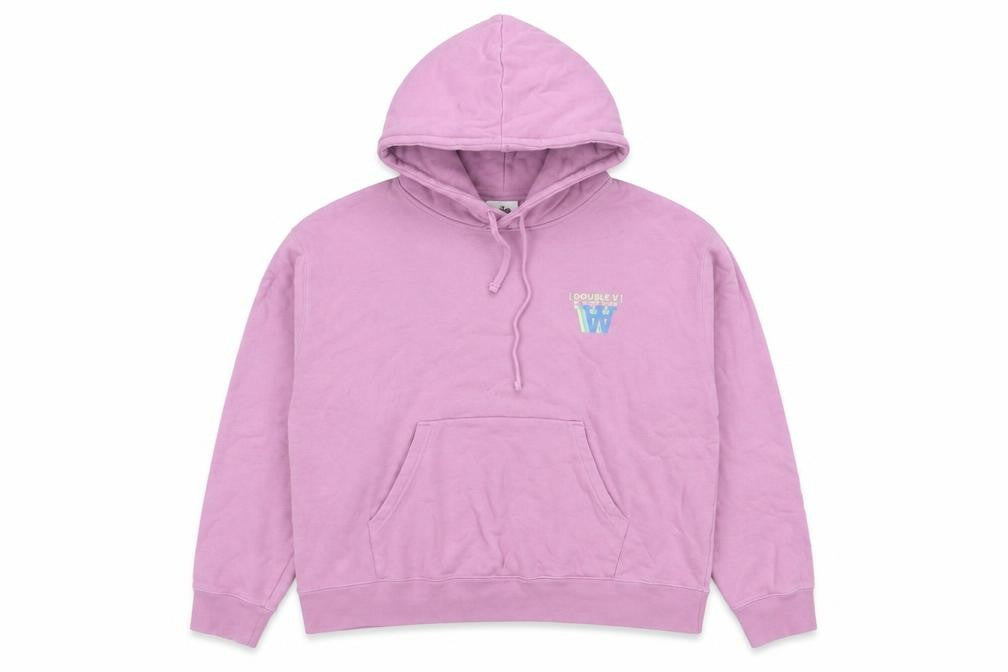 Wood Wood Double A Womens Pink Pullover Hoodie Size L Cotton Logo Print