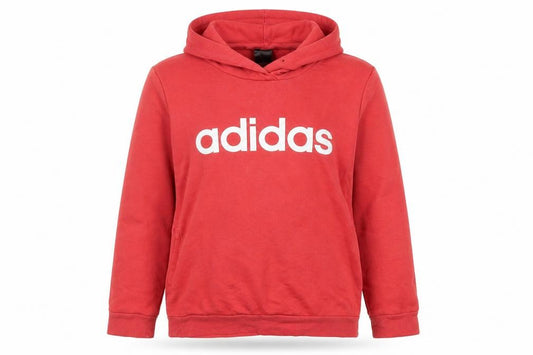Adidas Women Red Pullover Hoodie L Logo Sports Casual
