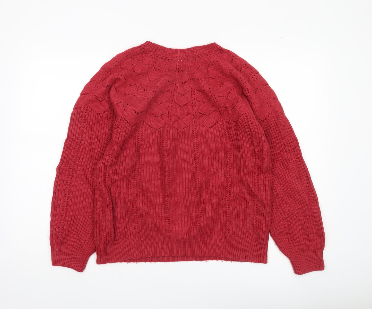 Crew Clothing Company Women’s Red Knit Jumper Size 14 Pullover Winter