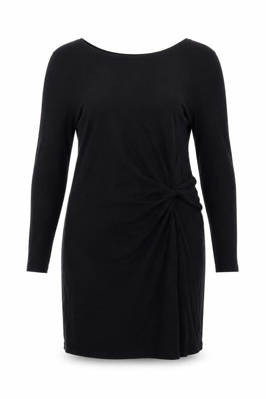 Next Women’s Black Sheath Dress Size 14 Long Sleeve Ruched Knit