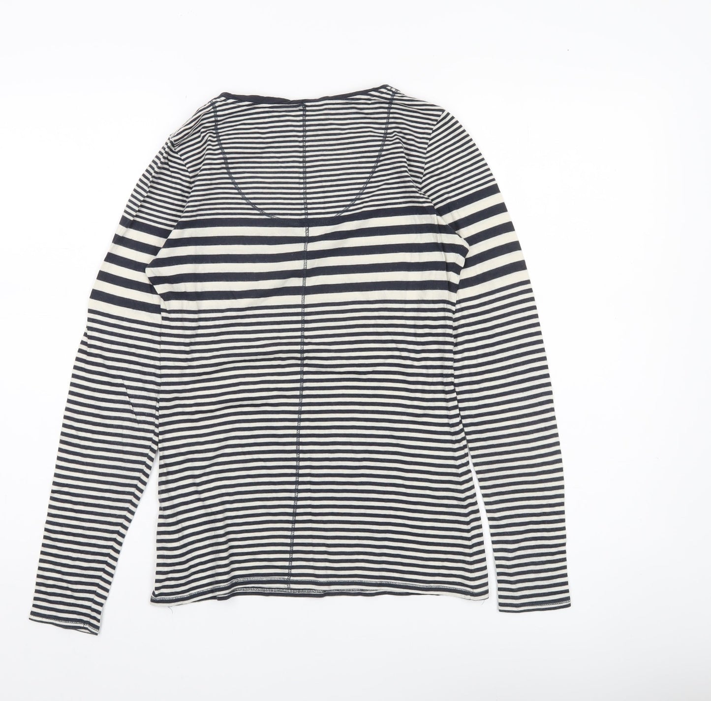 FatFace Womens Blue Striped Long Sleeve Scoop Neck Top Size 8