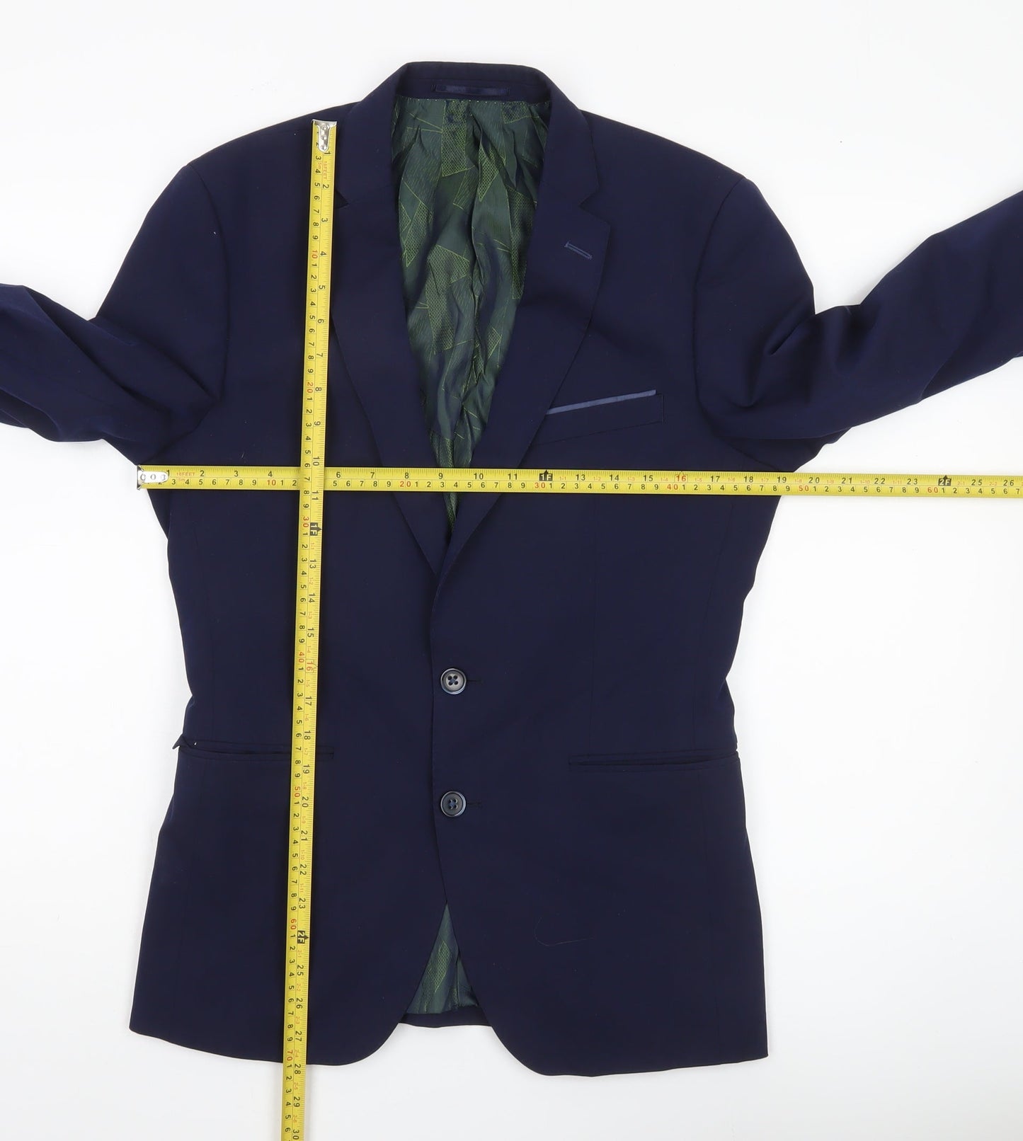 Remus Uomo Men's Blue 36R Slim Fit Blazer Jacket Formal