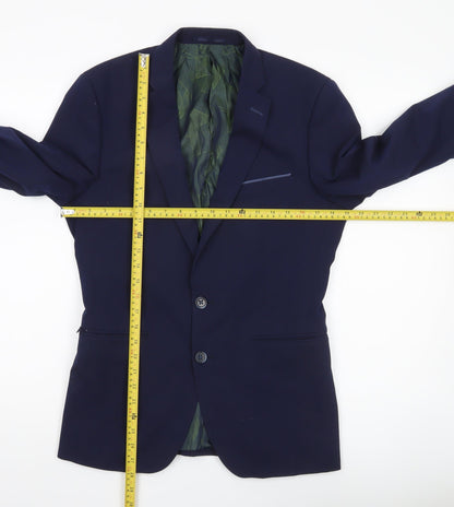 Remus Uomo Men's Blue 36R Slim Fit Blazer Jacket Formal