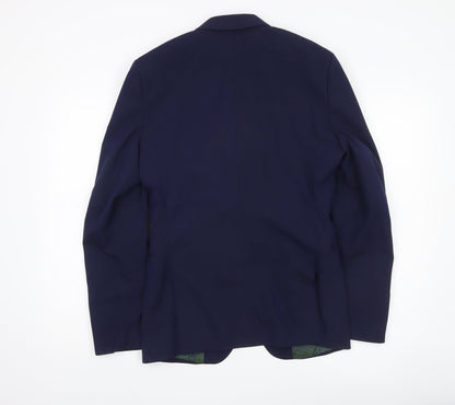 Remus Uomo Men's Blue 36R Slim Fit Blazer Jacket Formal