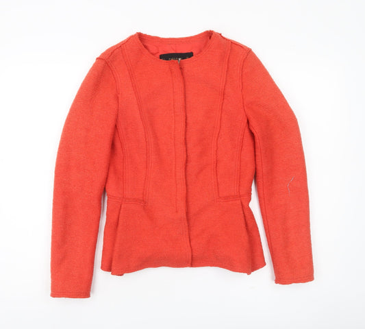 Zara Basic Women's Red Collarless Blazer Jacket Size S