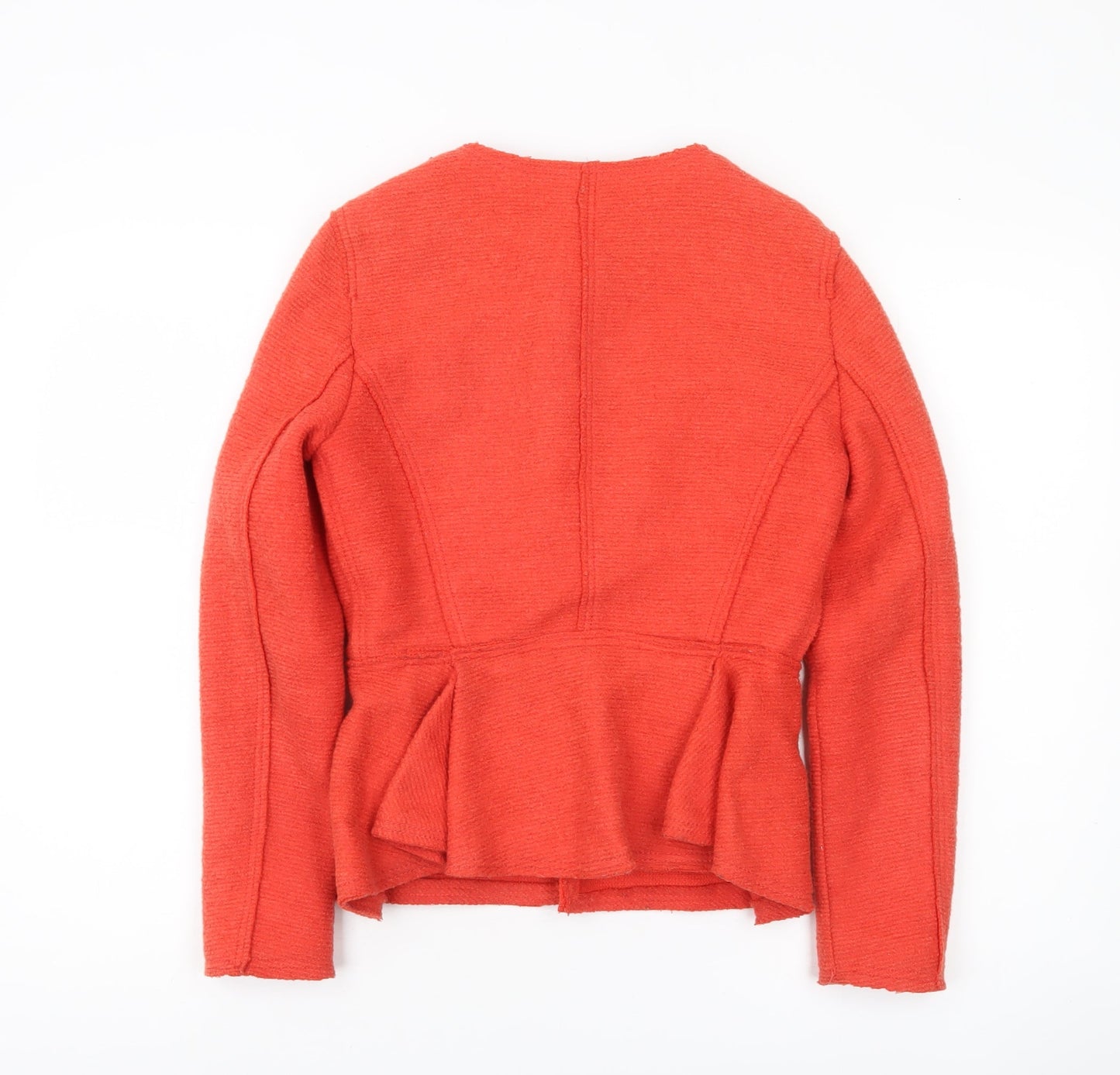 Zara Basic Women's Red Collarless Blazer Jacket Size S