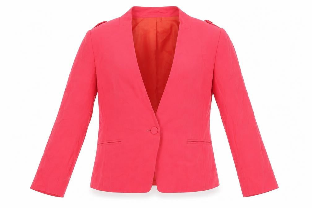 Gerard Darel Womens Red Viscose Blazer Size 8 One Button Jacket