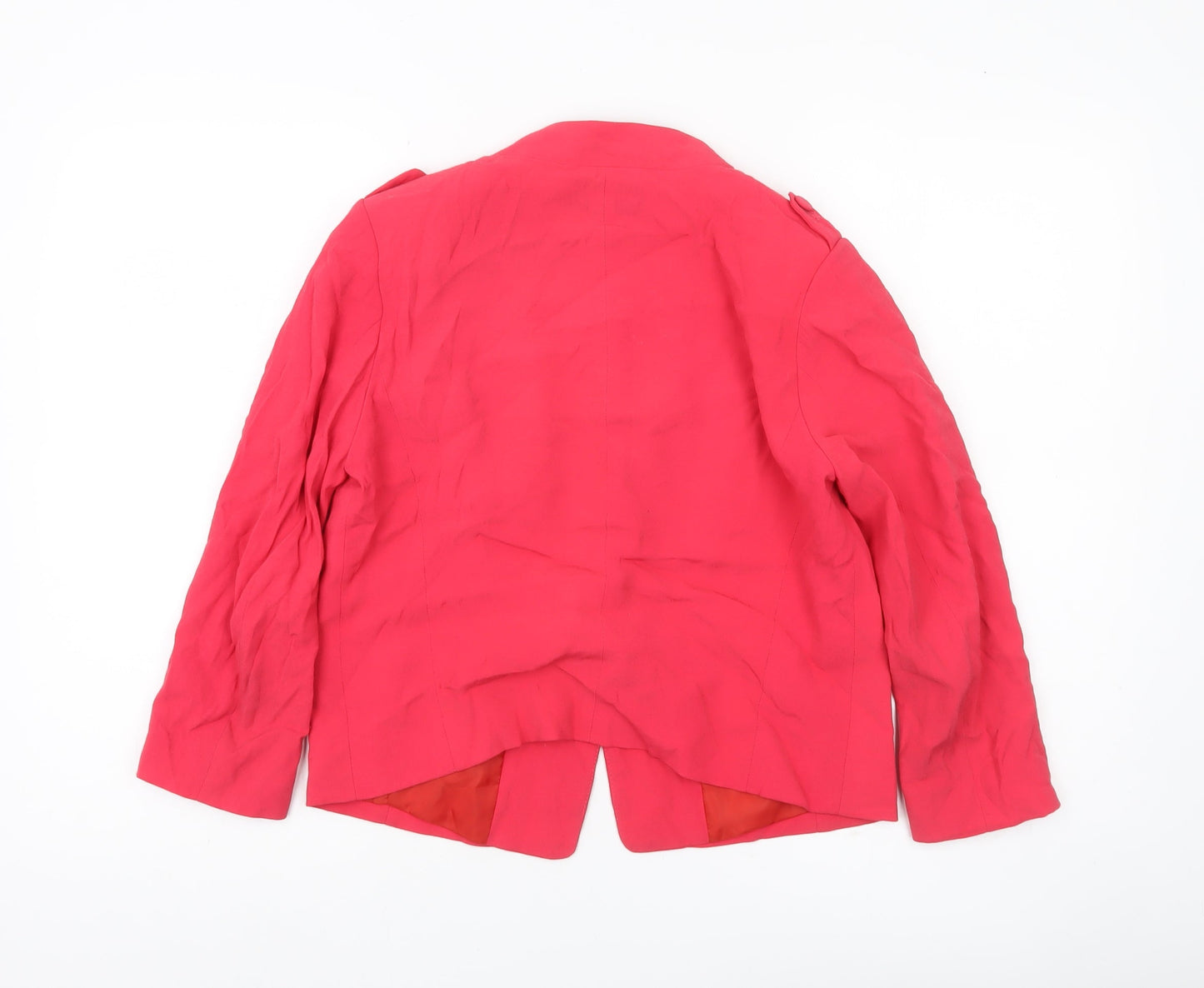 Gerard Darel Womens Red Viscose Blazer Size 8 One Button Jacket