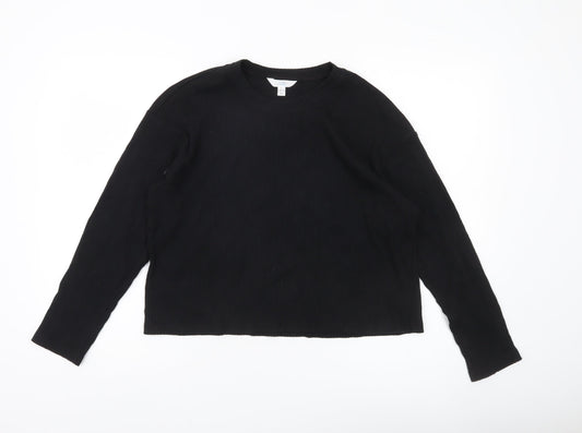 Time and Tru Womens Black Size L (12-14) Long Sleeve Basic T-Shirt