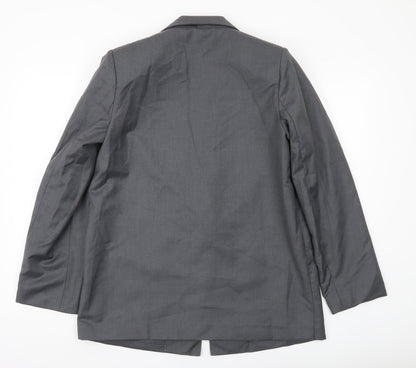 PRETTYLITTLETHING Women's Grey Size 8 Single Breasted Blazer Jacket