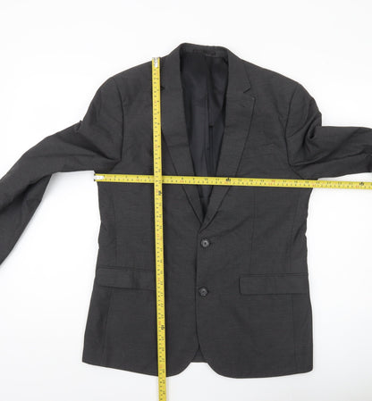 Back view of ASOS Men’s Grey Slim Fit Blazer Jacket, size 40, Chest