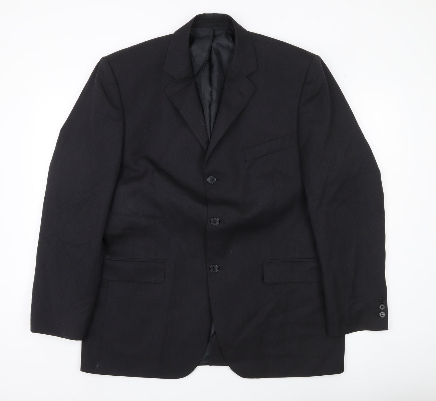 Burton Mens Black 42R Suit Jacket Notch Lapel Single-Breasted