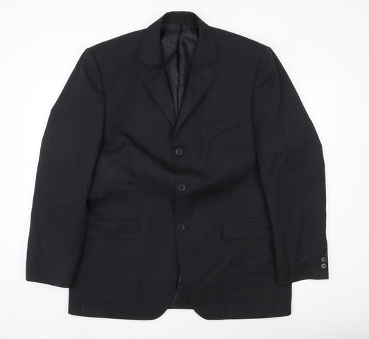 Burton Mens Black 42R Suit Jacket Notch Lapel Single-Breasted