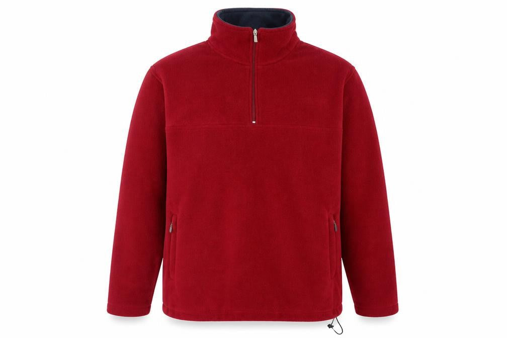 TNX Men’s Red Fleece Sweatshirt Pullover L High Neck Outdoor