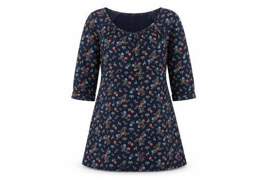 FatFace Womens Blue Floral A-Line Viscose Knee Length Dress Size 8