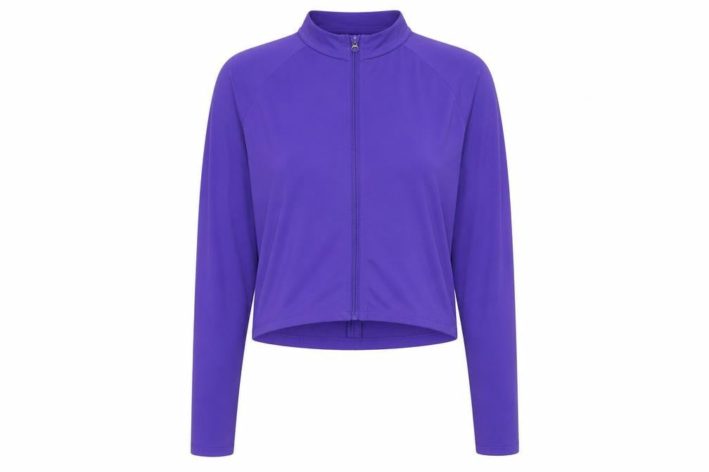 H&M Move Womens Purple Track Jacket Size 14 Cropped Slim Fit