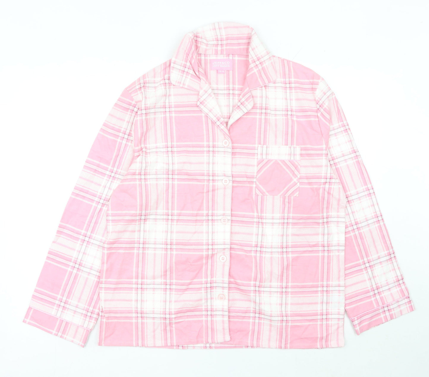 Jeff Banks Women’s Pink Plaid Cotton Pyjama Top Size 12-14