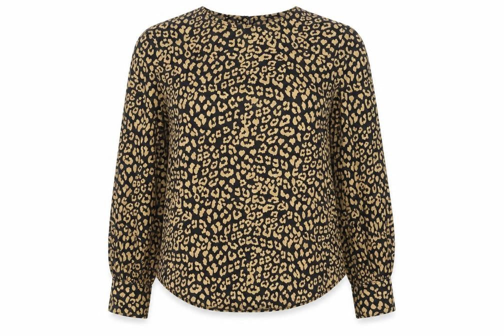 Marks & Spencer Women’s Black Leopard Print Blouse Size 8