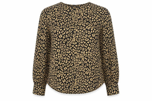 Marks and Spencer Women’s Black Leopard Print Blouse Size 8