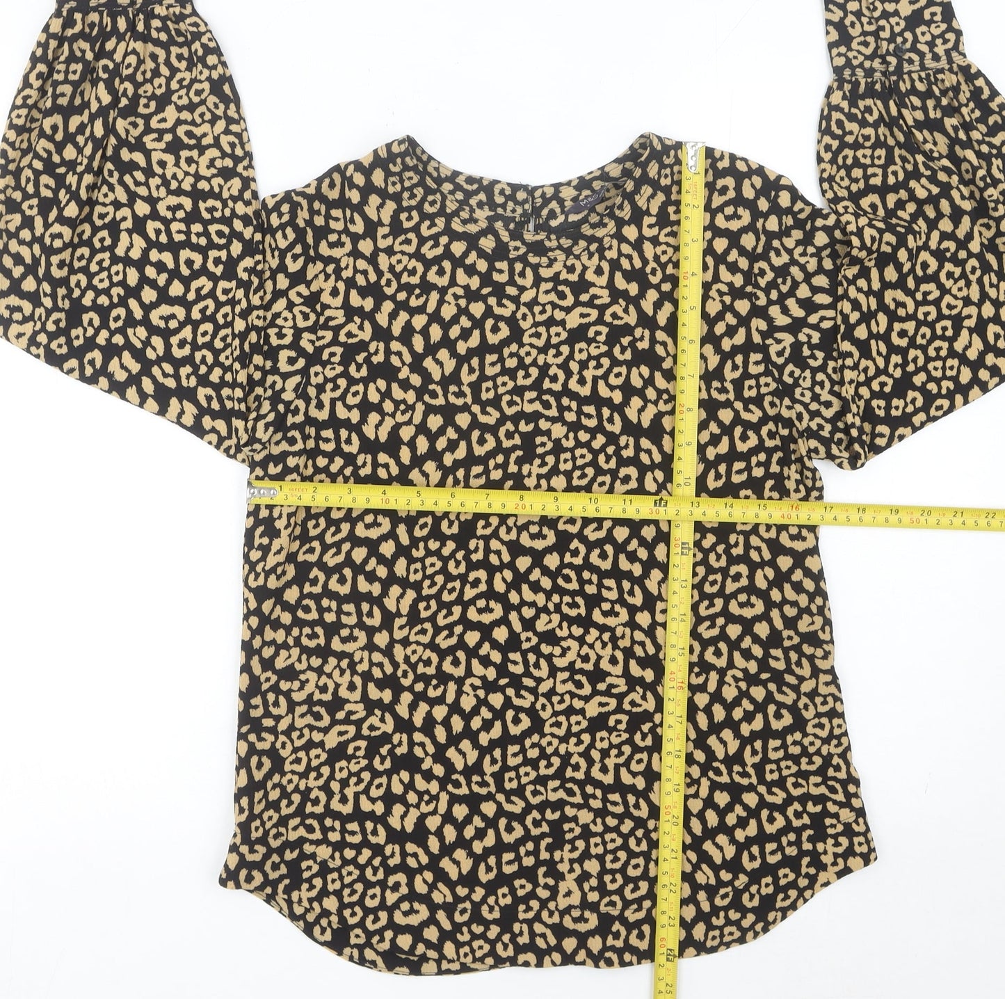 Marks and Spencer Women’s Black Leopard Print Blouse Size 8