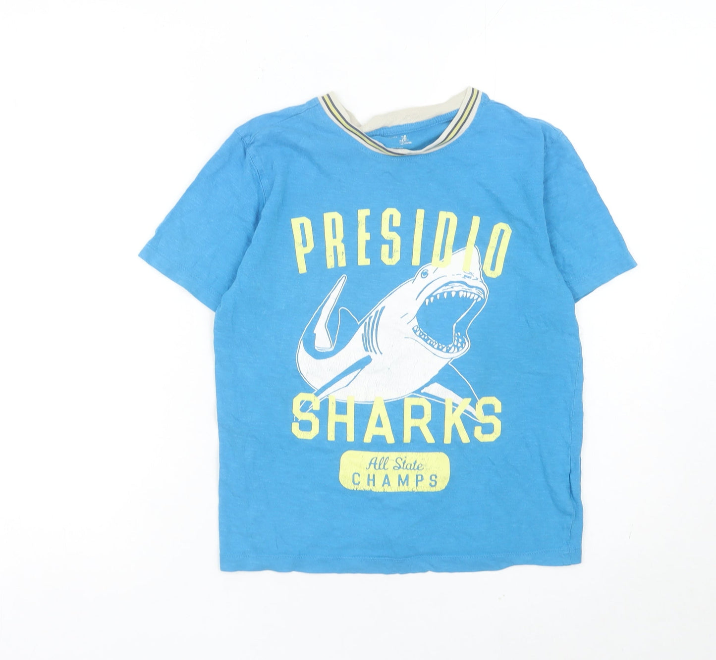 GapKids Boys Blue Shark Graphic T-Shirt Age 8-9 Years Cotton