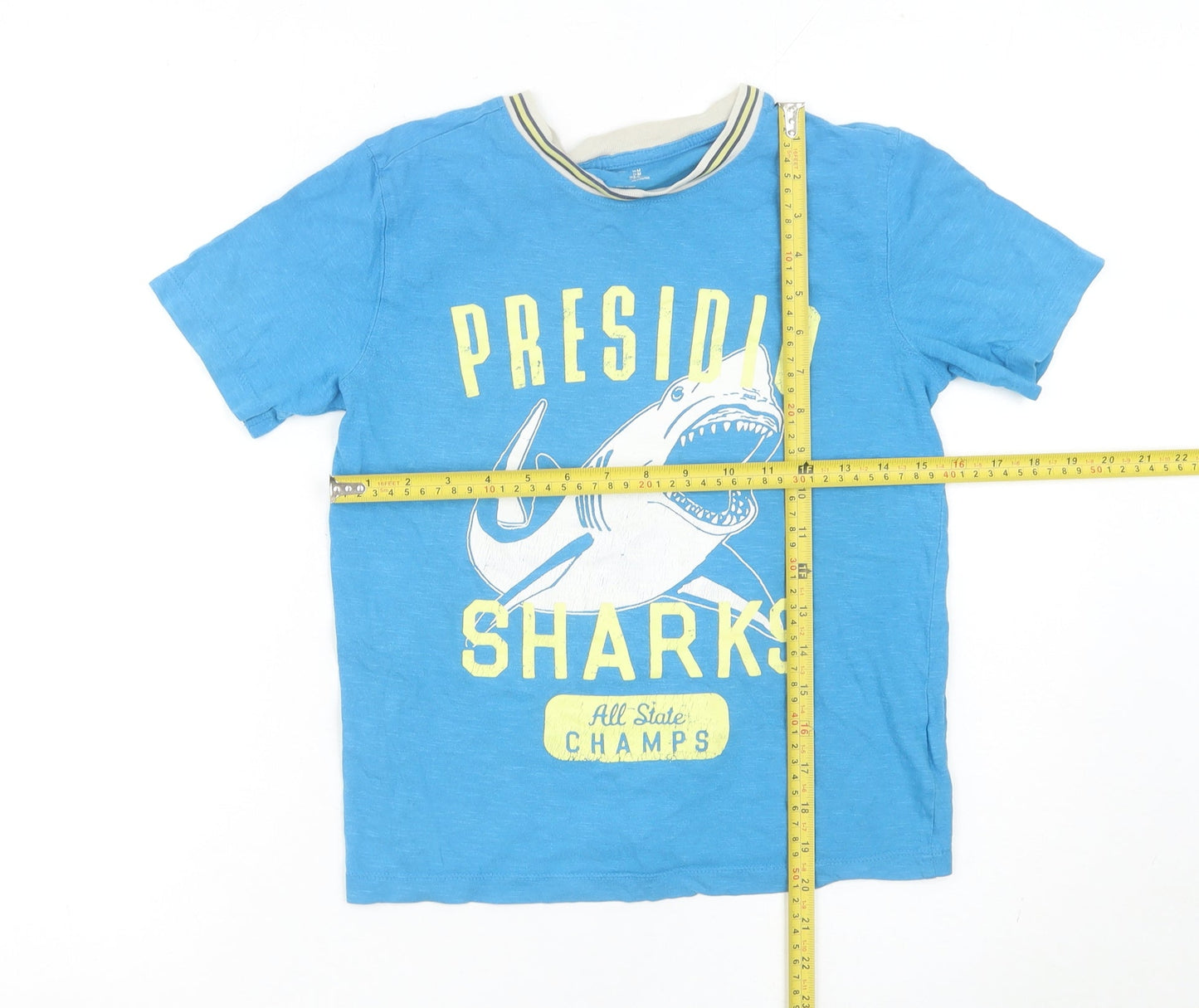 GapKids Boys Blue Shark Graphic T-Shirt Age 8-9 Years Cotton