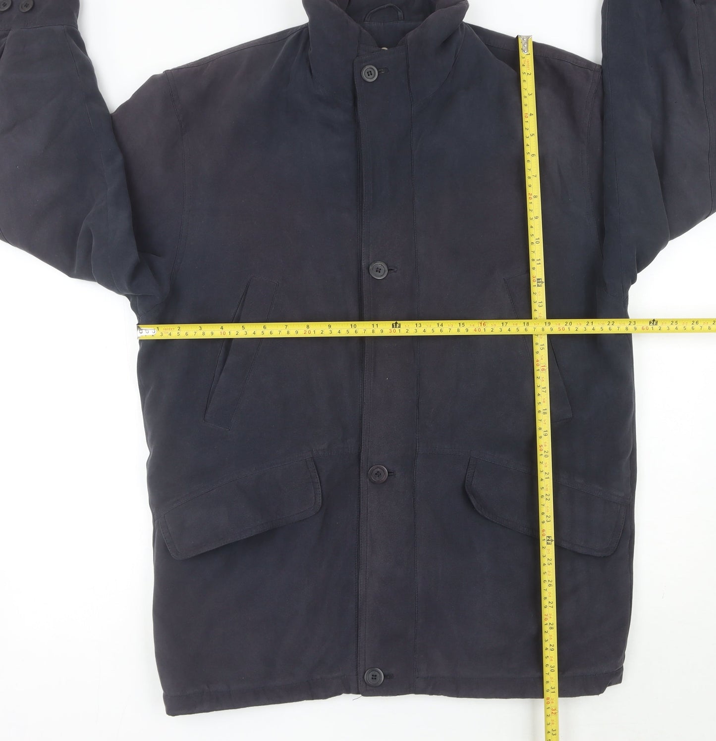 Jupiter Men's Blue Polyester Overcoat Size 48 Regular