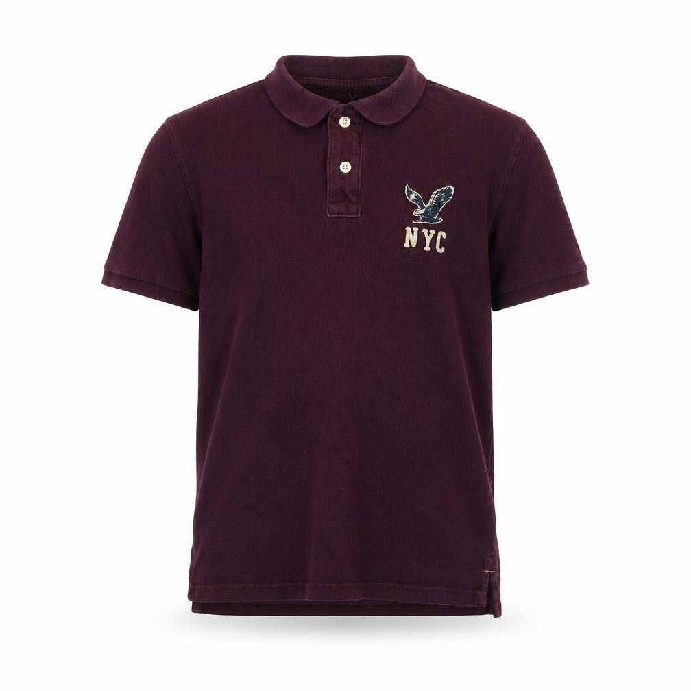 American Eagle Men’s Purple Polo Shirt M Classic Fit Embroidered NYC