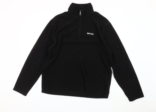 Regatta Men’s Black Fleece Sweatshirt L 1/4 Zip Outdoor Walking Top