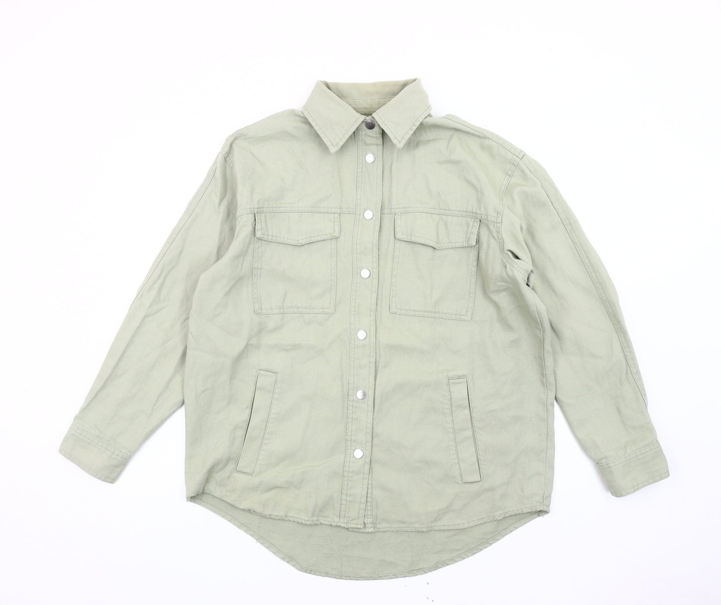 Zara Women’s Green XS Cotton Button Up Casual Jacket