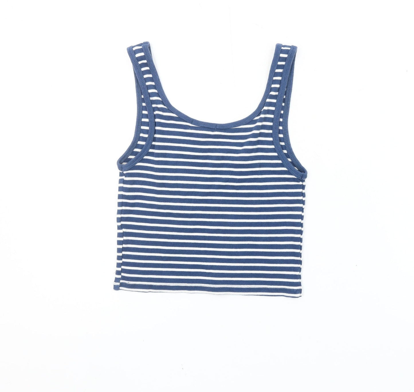 Pull&Bear Teens Blue White Striped Tank Top Size 12 Cotton Blend