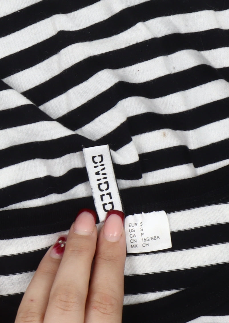 Divided Women’s Black White Striped T-Shirt Dress Size 8