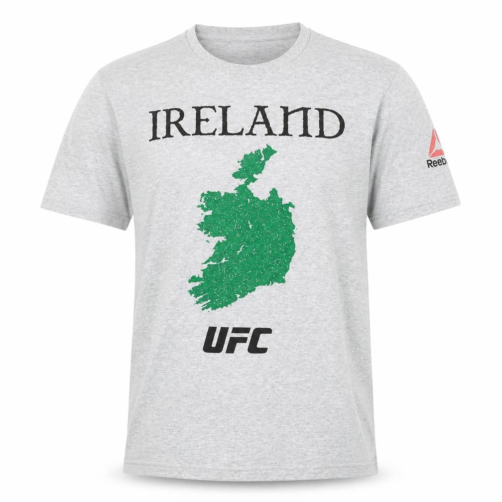 Reebok Men’s Grey UFC Ireland Graphic T-Shirt Size M Short Sleeve