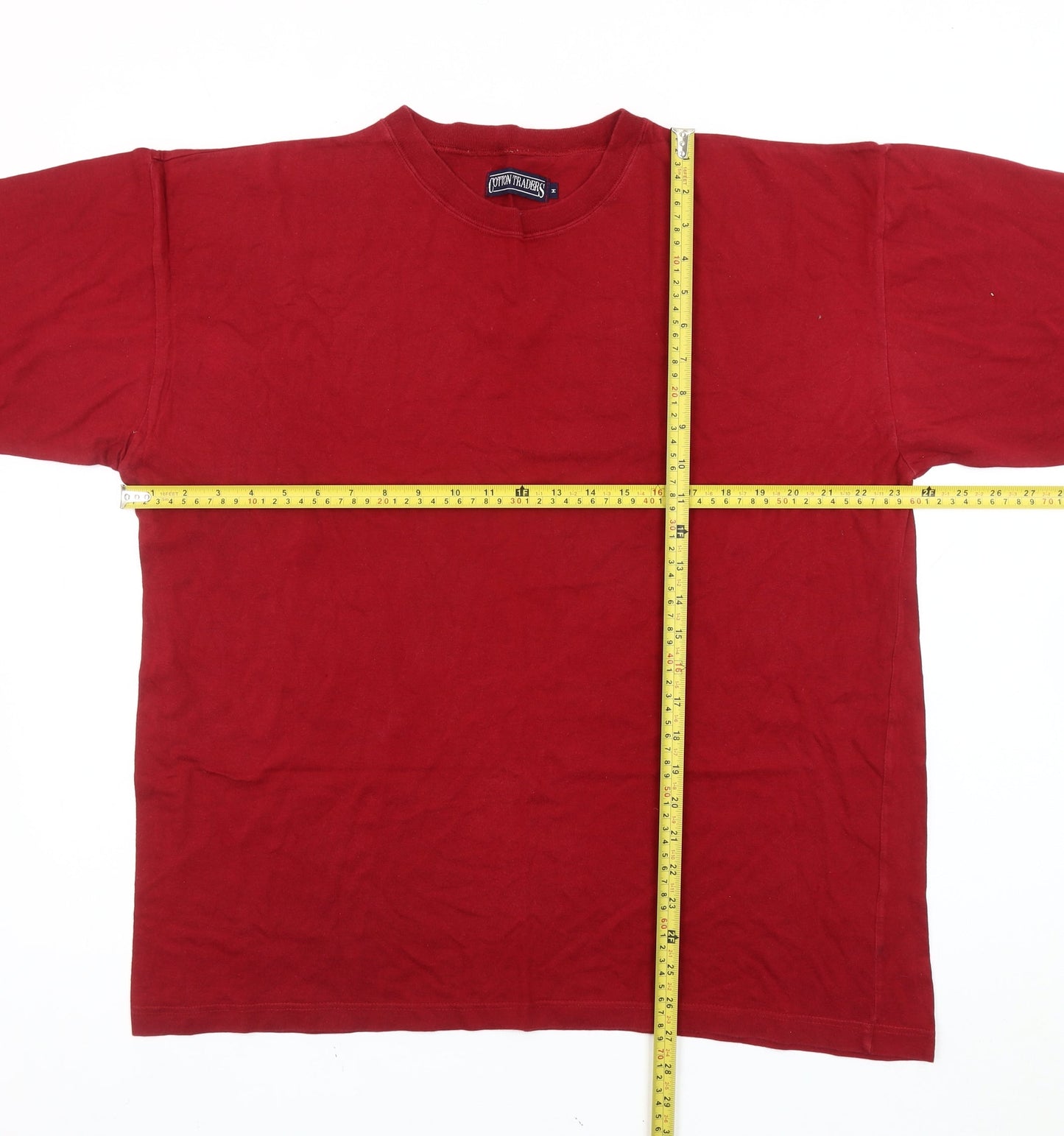 Cotton Traders Men’s Red Crew Neck Short Sleeve T-Shirt Size M