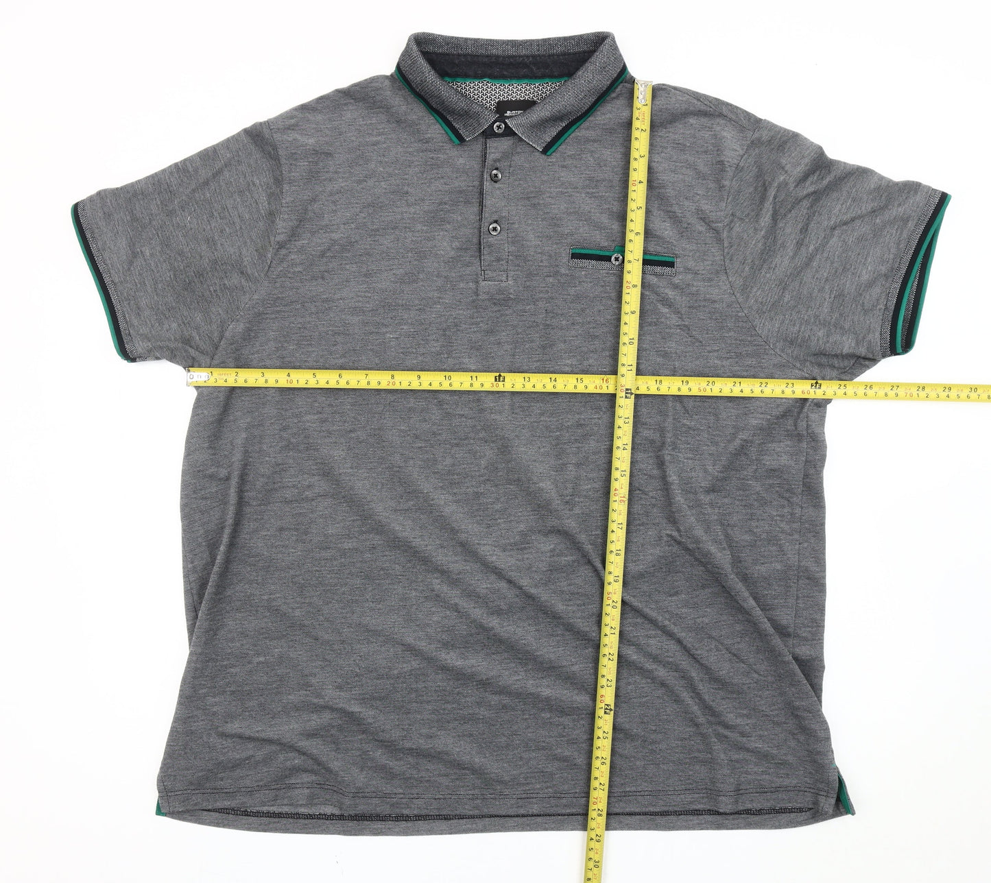 Euston Menswear Men’s Grey 2XL Cotton Blend Short Sleeve Polo Shirt