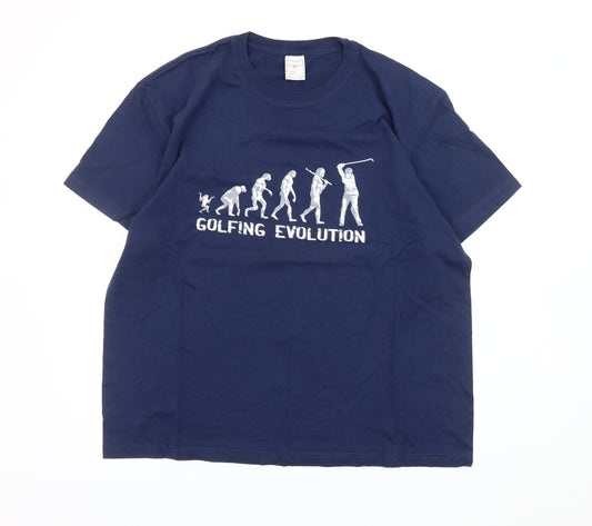 Stedman Men's Blue XL Golfing Evolution Graphic Cotton T-Shirt