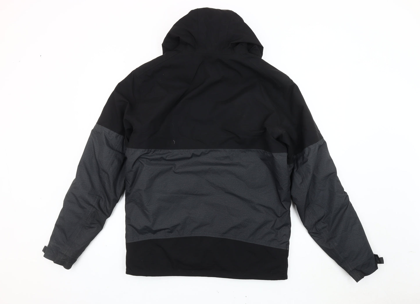 Quechua Men's Black Grey Windbreaker Jacket S Hooded Outdoor