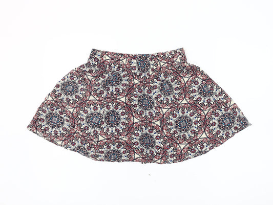 ONLY Womens Multicoloured A-Line Short Skirt Size 8 Bohemian