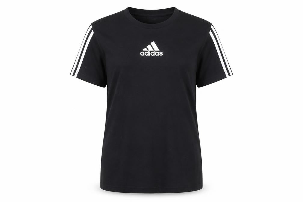Adidas Women Black M T-Shirt Short Sleeve Cotton Blend Sports Top