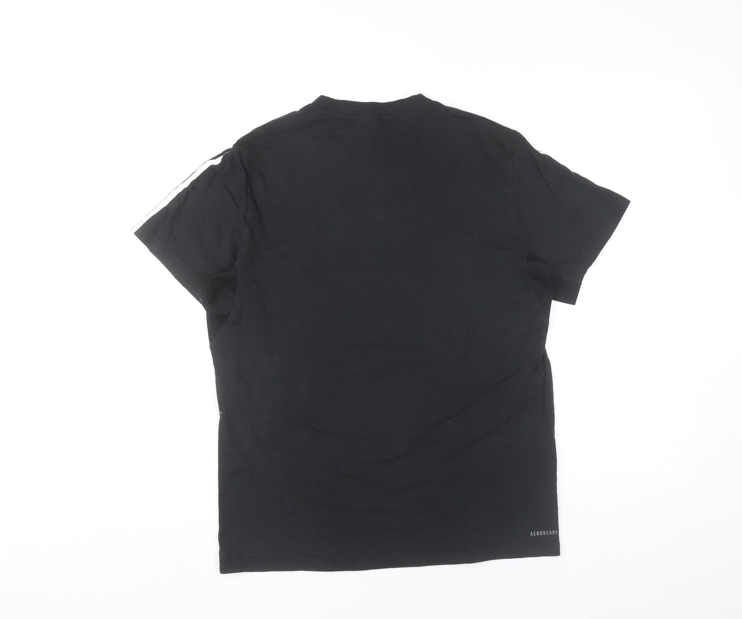 Adidas Women Black M T-Shirt Short Sleeve Cotton Blend Sports Top