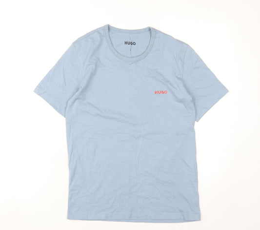 Hugo Men’s Blue Cotton Crew Neck T-Shirt Size S Short Sleeve